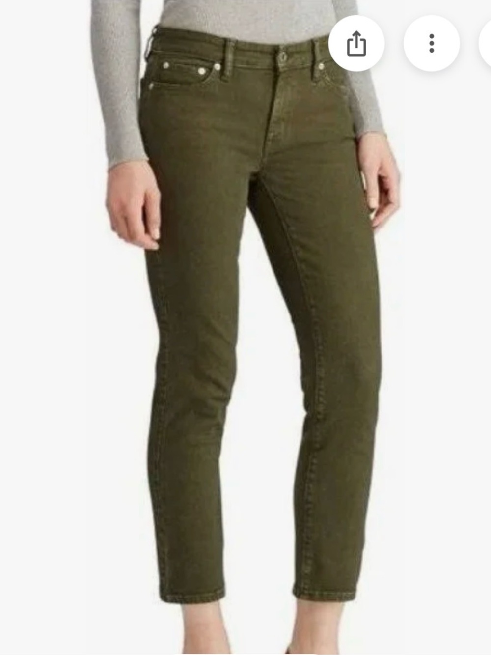 Lauren Ralph Lauren Jeans Straight Olive Green Mid- Rise - Size: 12